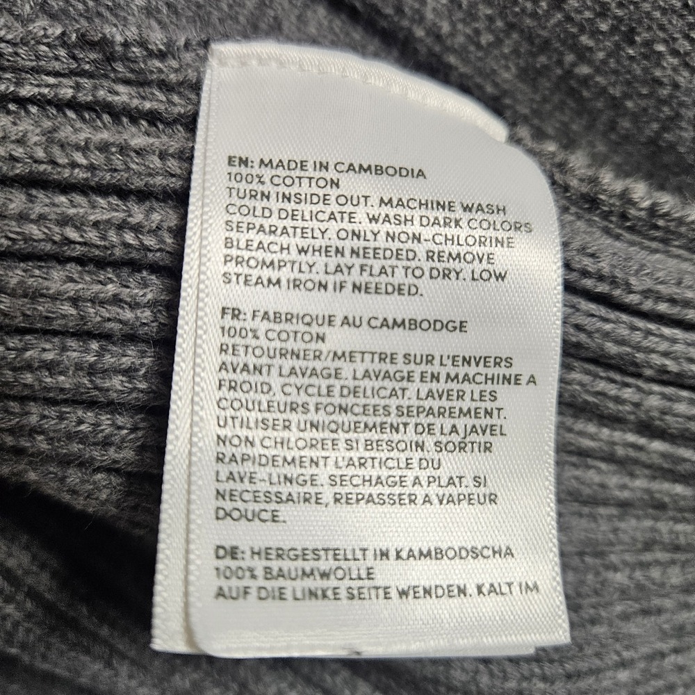Lands End‎ Cardigan Blazer Ribbed Cotton Gray Petite M/P 10-12 - Picture 6 of 13